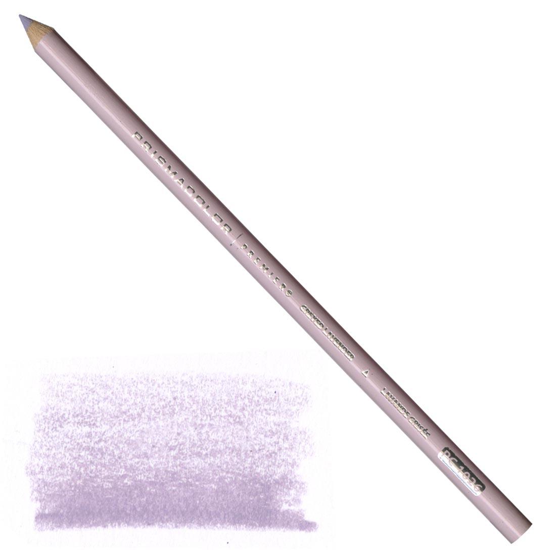 Greyed Lavender Prismacolor Premier Colored Pencil with a sample colored swatch