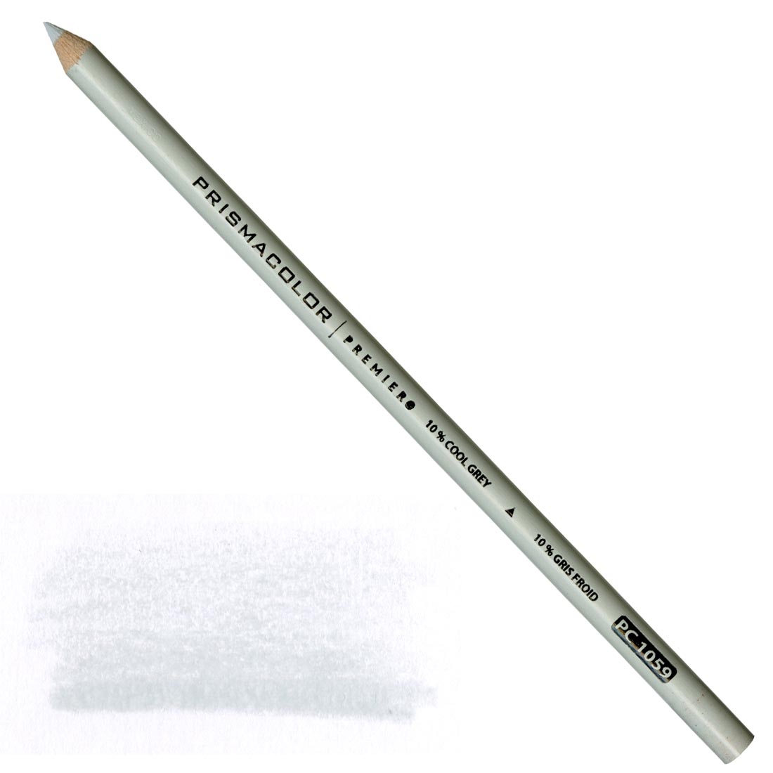 10% Cool Grey Prismacolor Premier Colored Pencil with a sample colored swatch