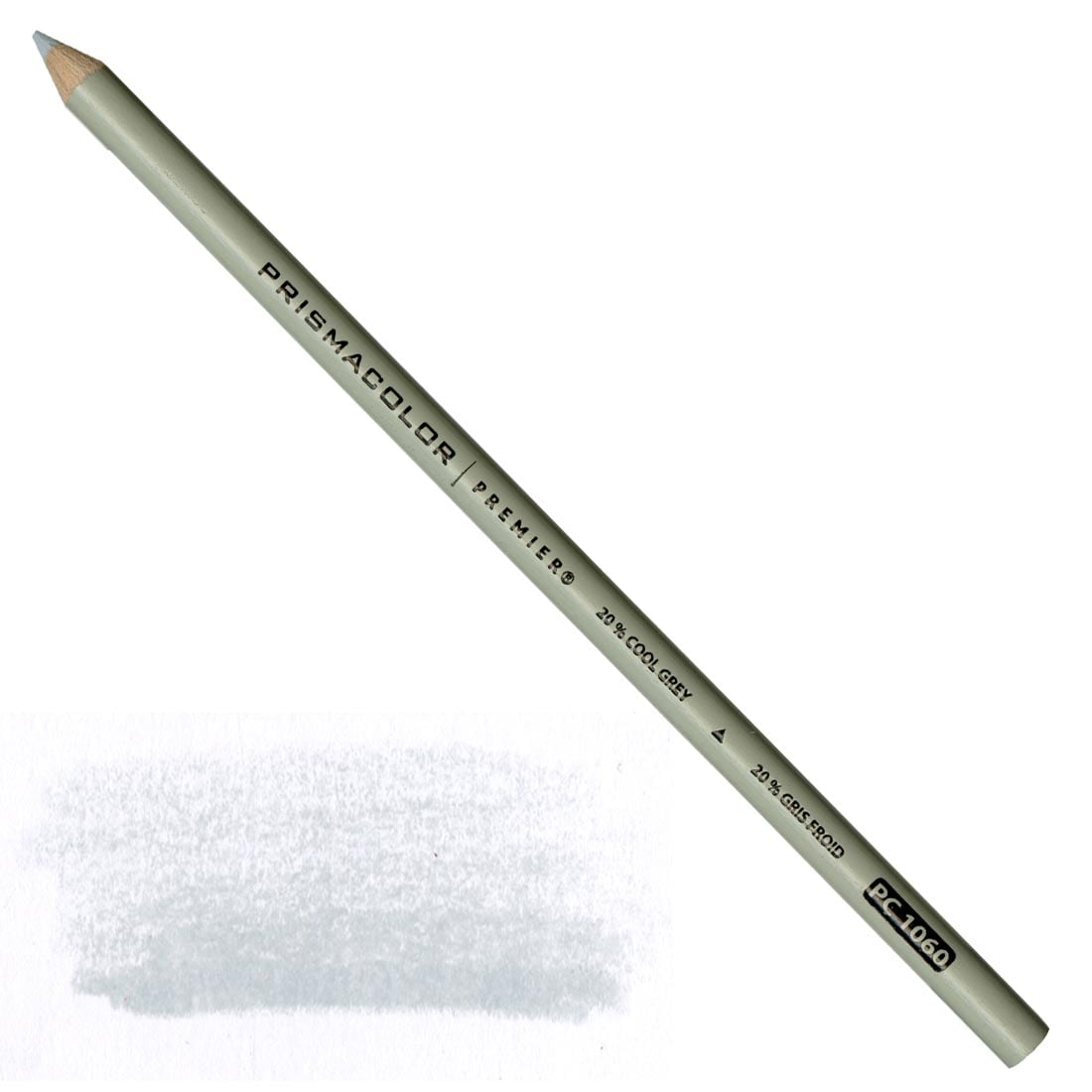 20% Cool Grey Prismacolor Premier Colored Pencil with a sample colored swatch