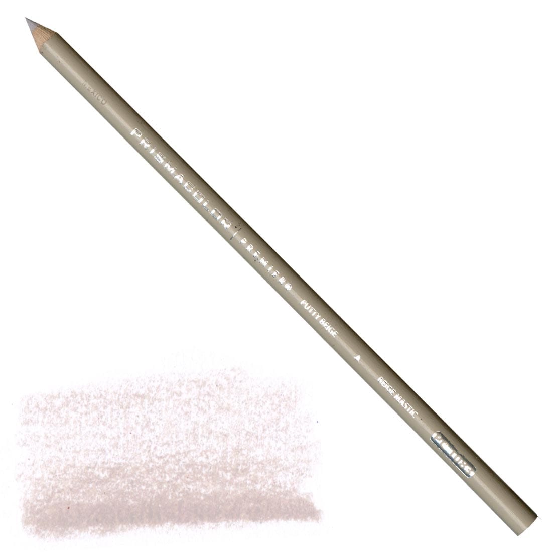 Putty Beige Prismacolor Premier Colored Pencil with a sample colored swatch