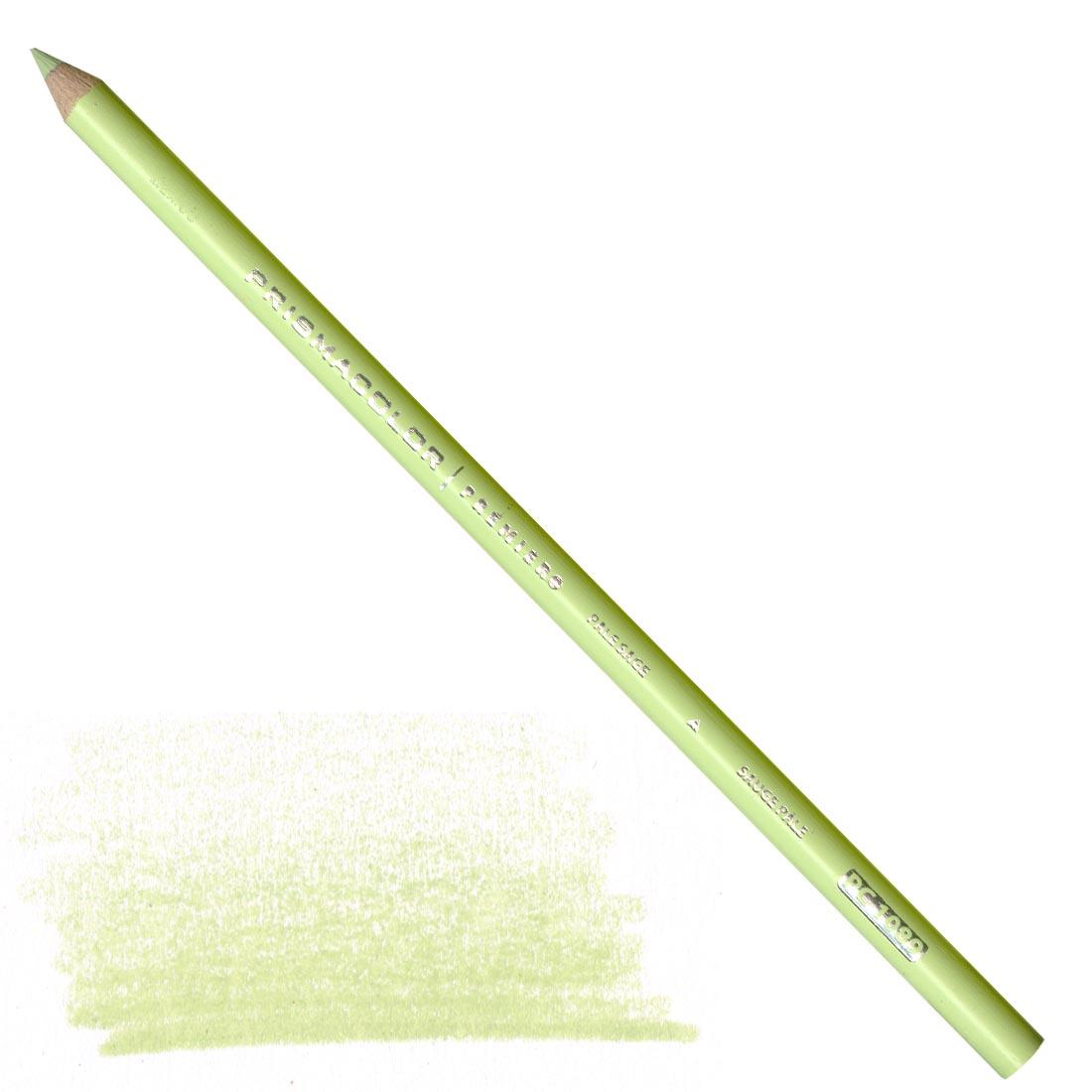 Pale Sage Prismacolor Premier Colored Pencil with a sample colored swatch