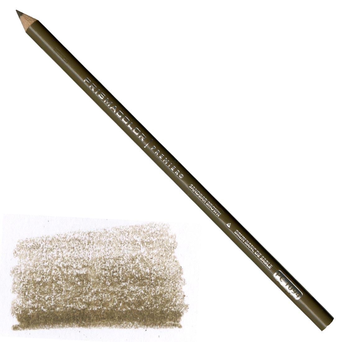 Sandbar Brown Prismacolor Premier Colored Pencil with a sample colored swatch