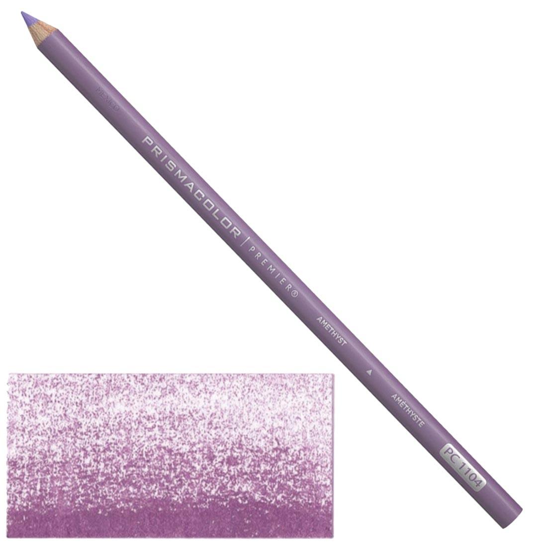 Amethyst Prismacolor Premier Colored Pencil with a sample colored swatch