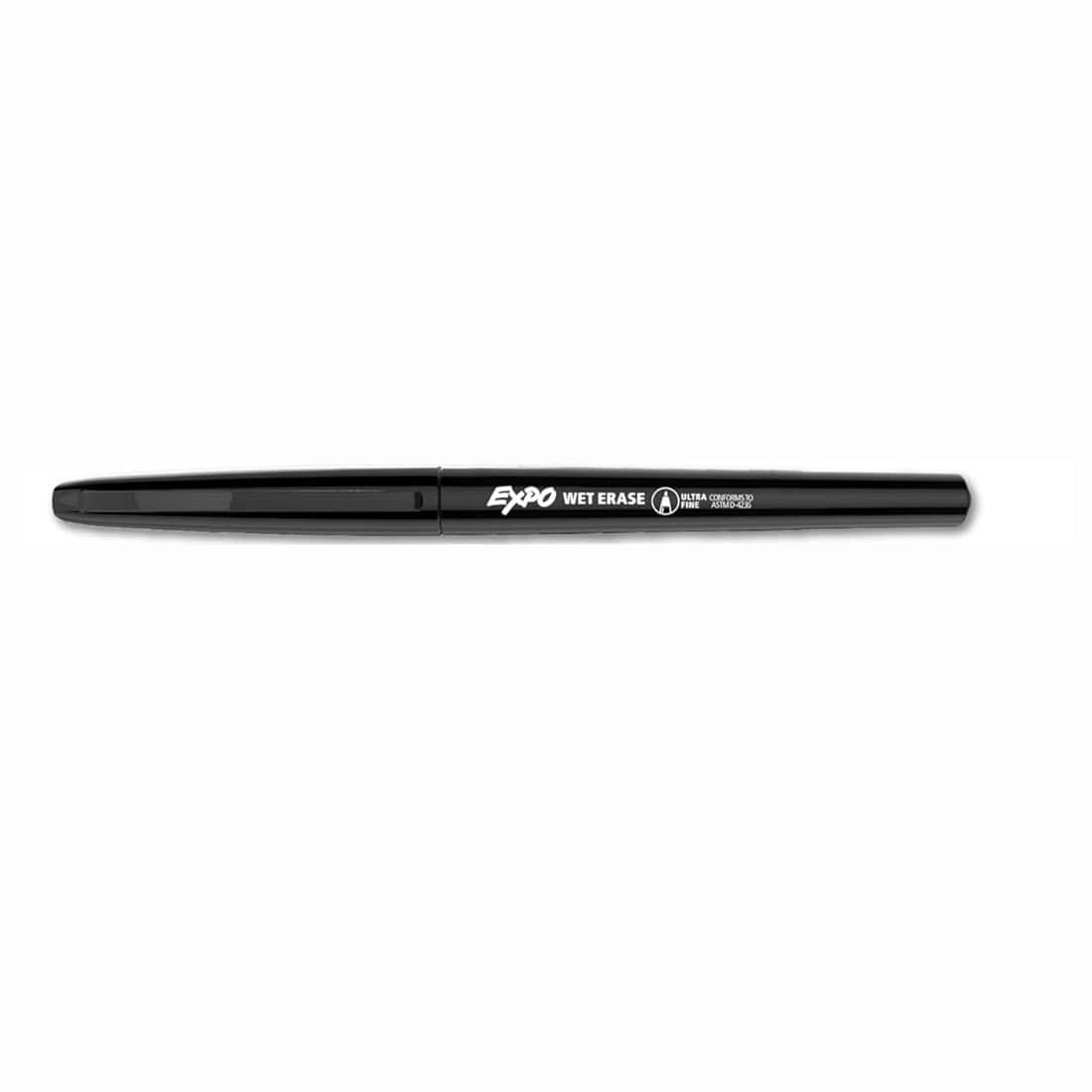Black Expo Wet-Erase Marker with cap on, ultra fine point