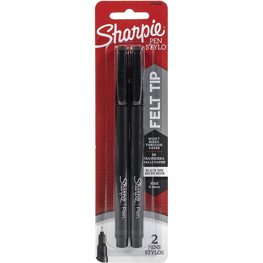 Package of 2 Black Sharpie Pens