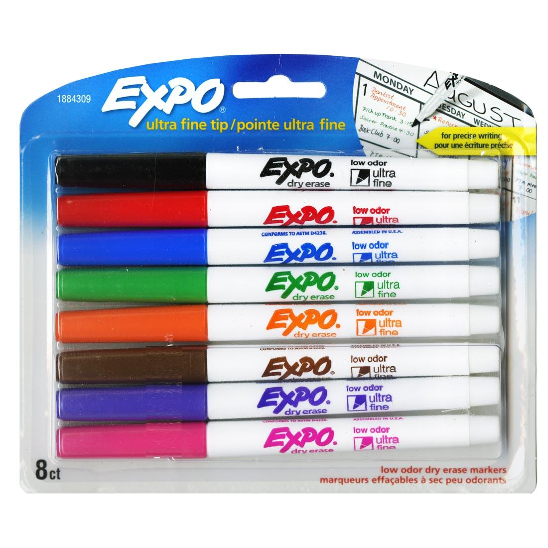 Expo Ultra Fine Tip Low Odor Dry Erase Markers 8-Color Set