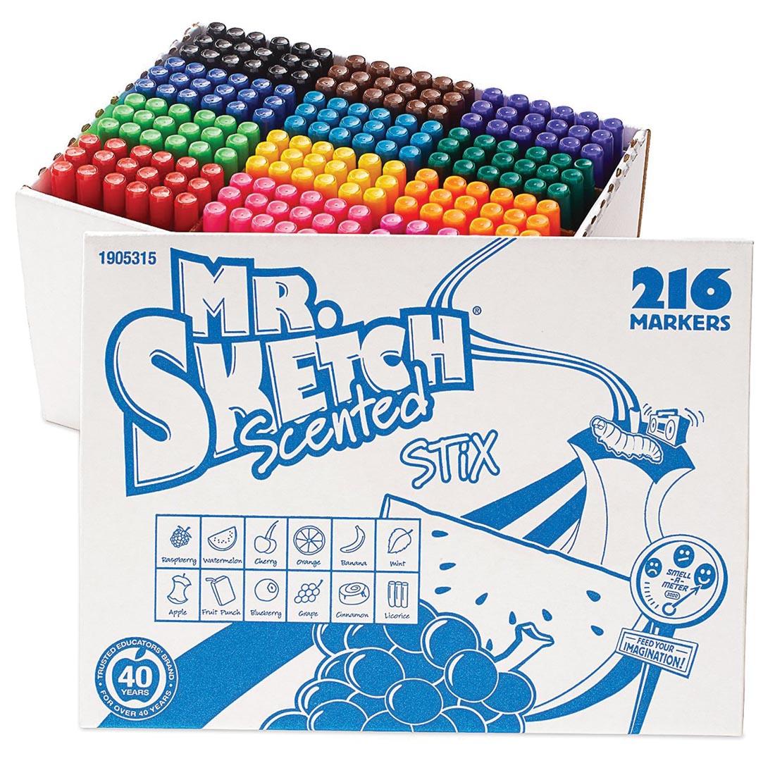 Mr. Sketch Scented Stix Markers 216-Count Pack with lid off