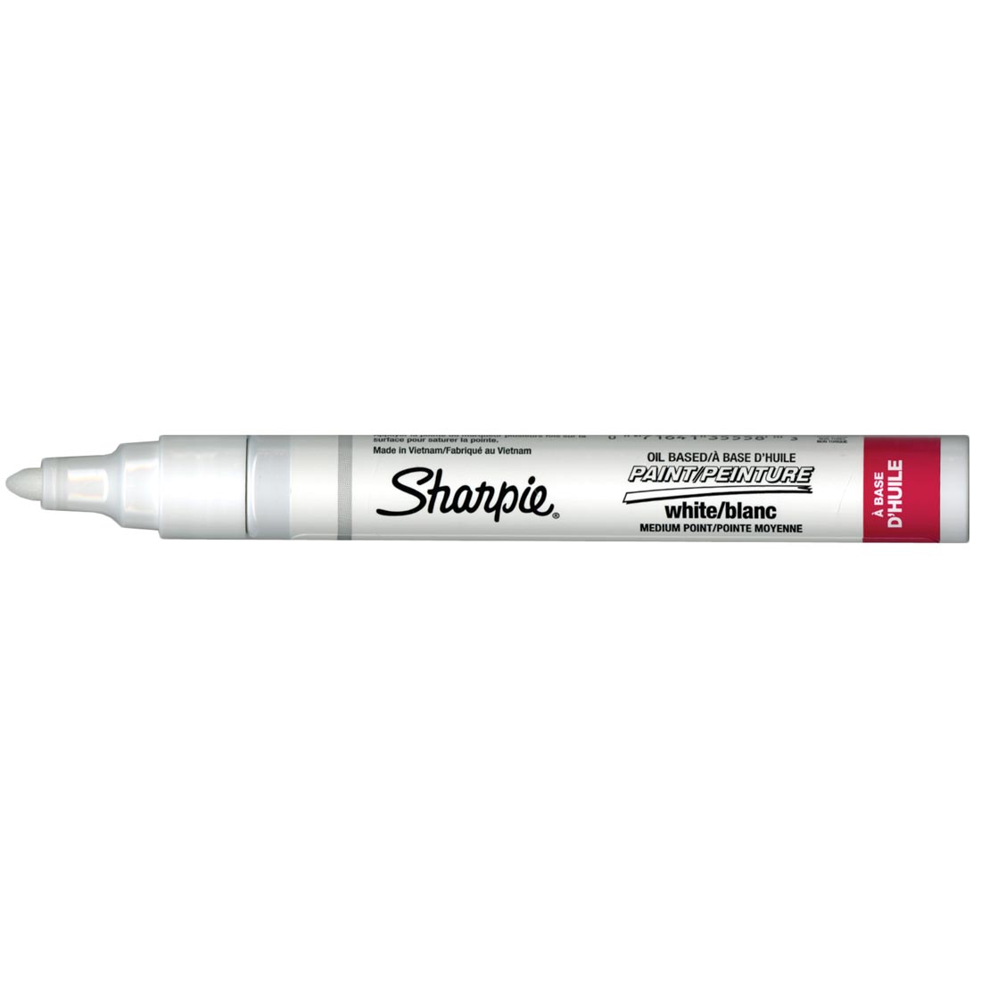 White Sharpie Oil-Based Medium Point Paint Marker with cap off
