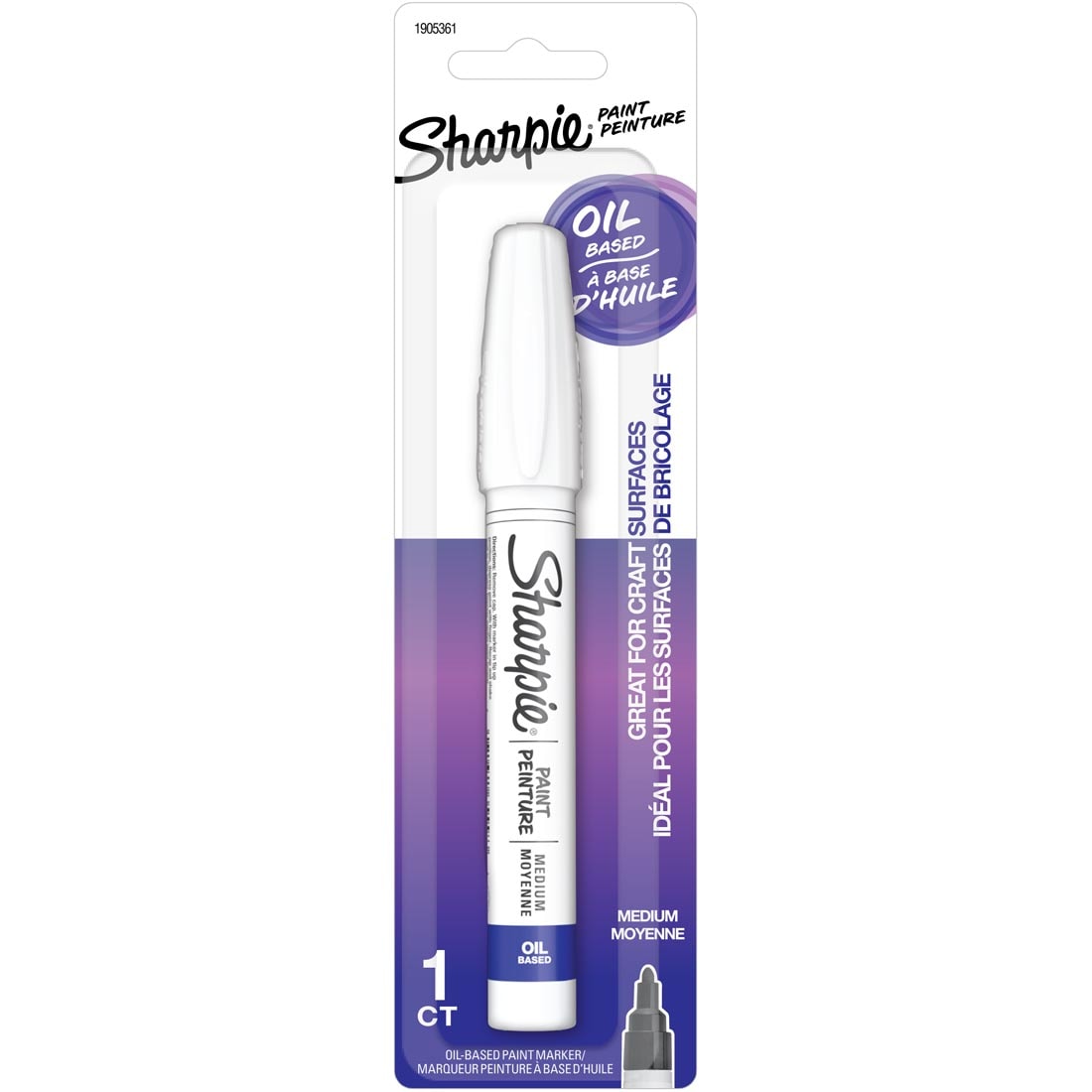 White Sharpie Oil-Based Medium Point Paint Marker with cap off