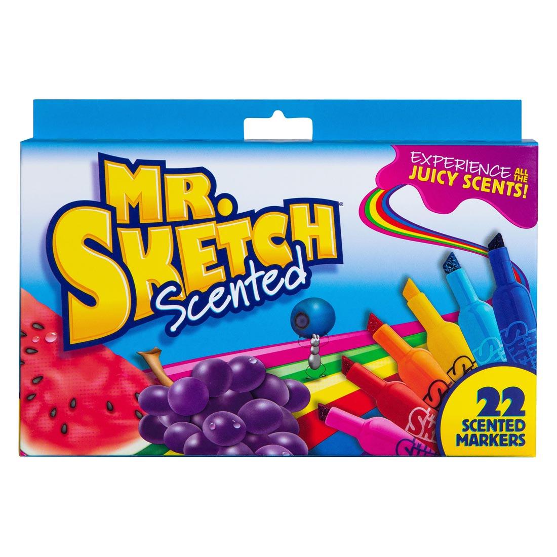 Package of Mr. Sketch Chisel Tip Scented Markers 22-Color Set