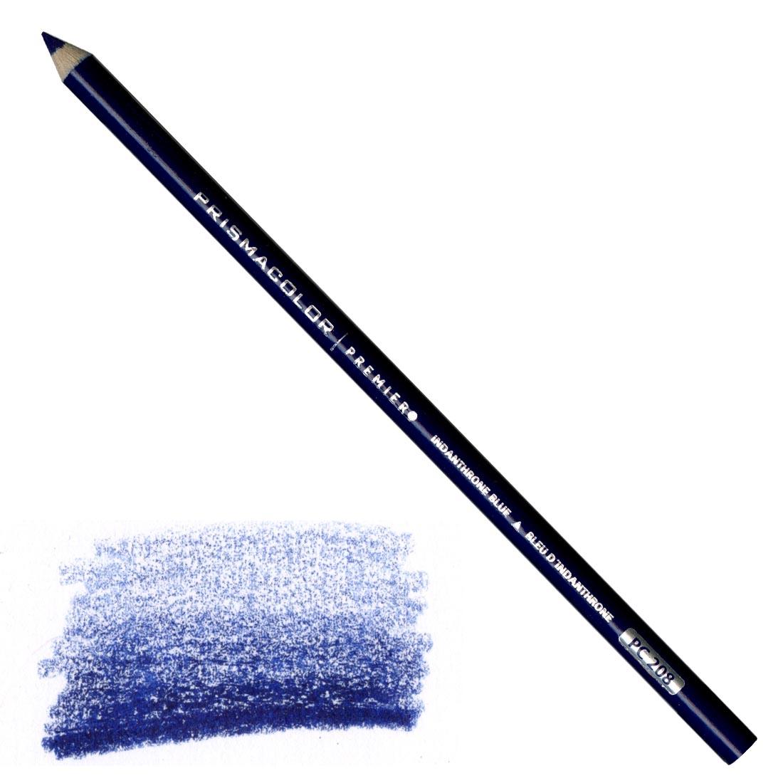 Indanthrone Blue Prismacolor Premier Colored Pencil with a sample colored swatch