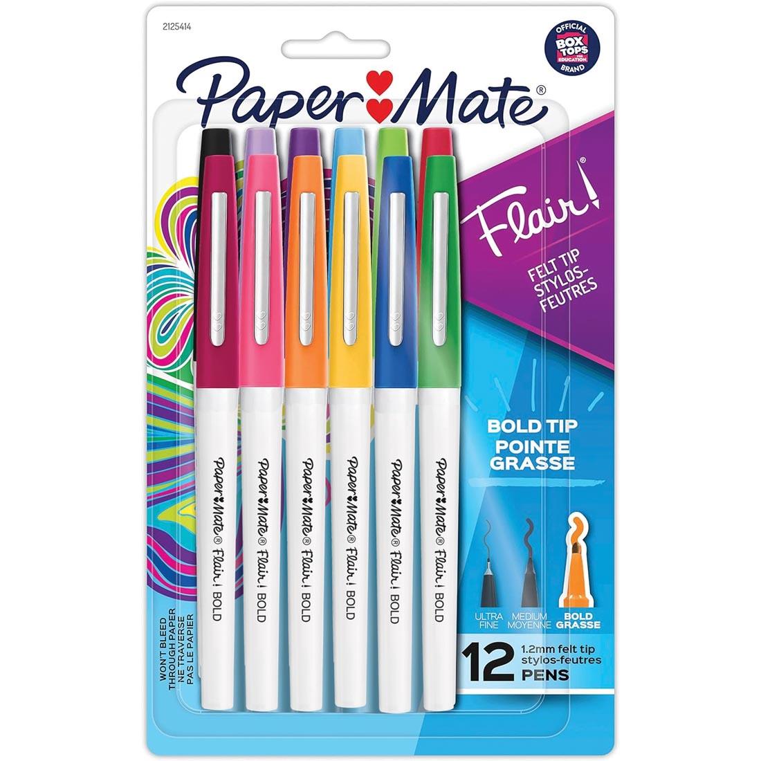 Paper Mate Flair Bold Pens 12-Count Set