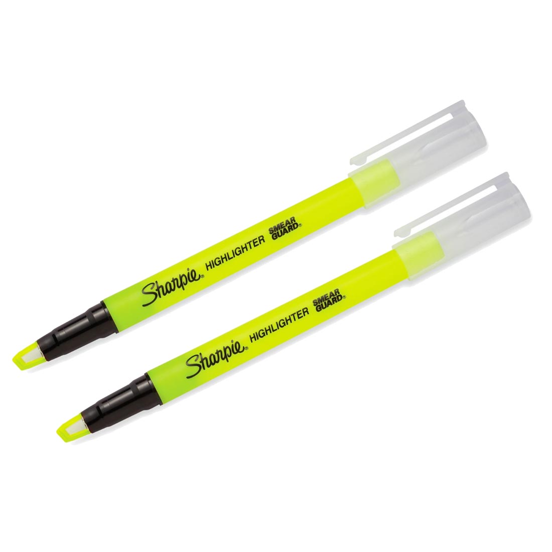 Two Sharpie Yellow Clear View Stick Highlighters