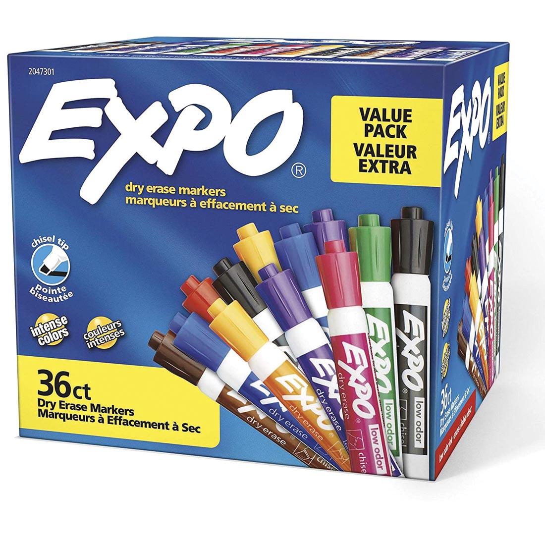 Expo Low Odor Chisel Tip Dry Erase Markers 36-Count Value Pack