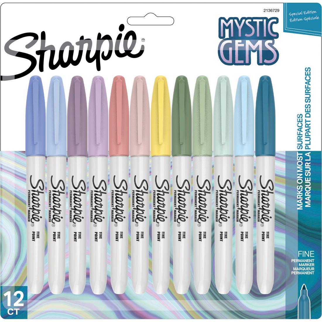 Sharpie Fine Point Permanent Markers 12-Color Mystic Gems Set