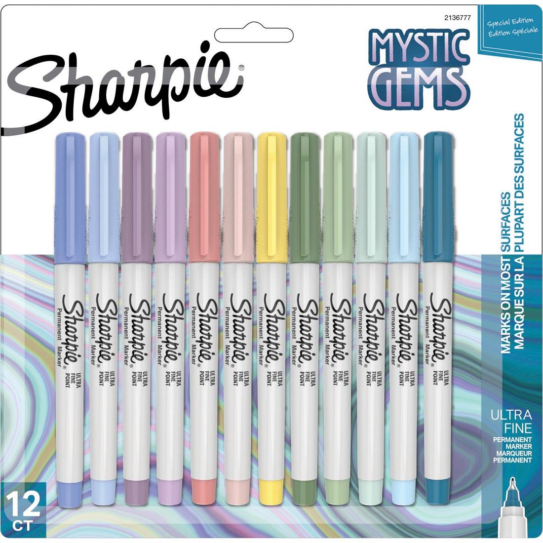 Sharpie Ultra Fine Point Permanent Markers 12-Color Mystic Gems Set