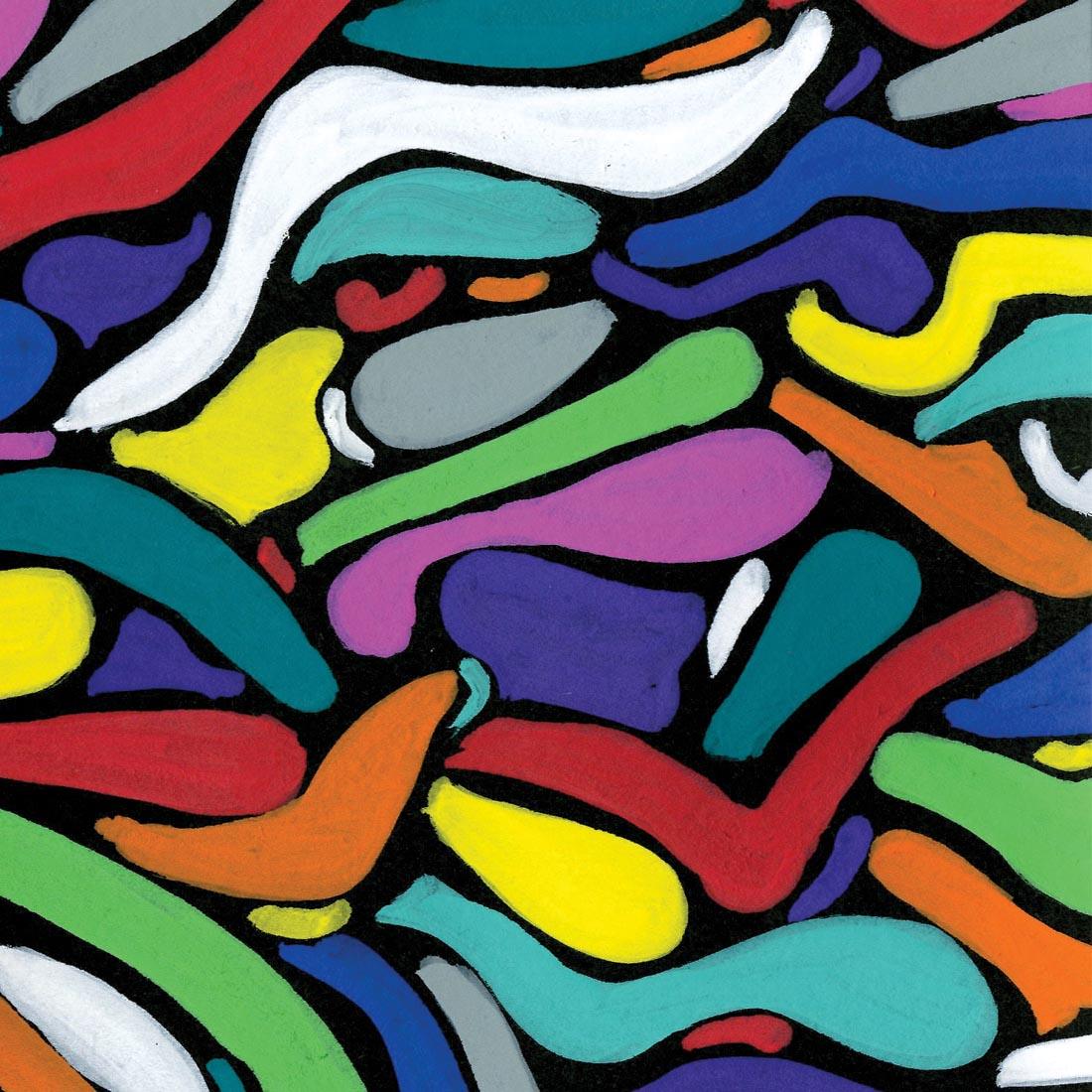 Sample artwork of Sharpie Creative markers on black paper