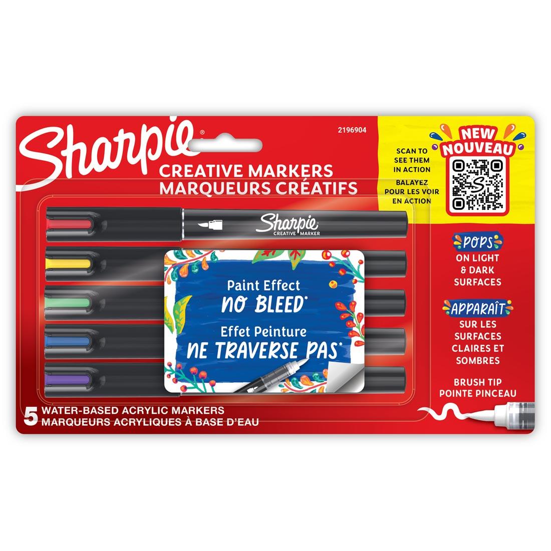 Sharpie Creative Brush Tip Markers 5-Color Set in package