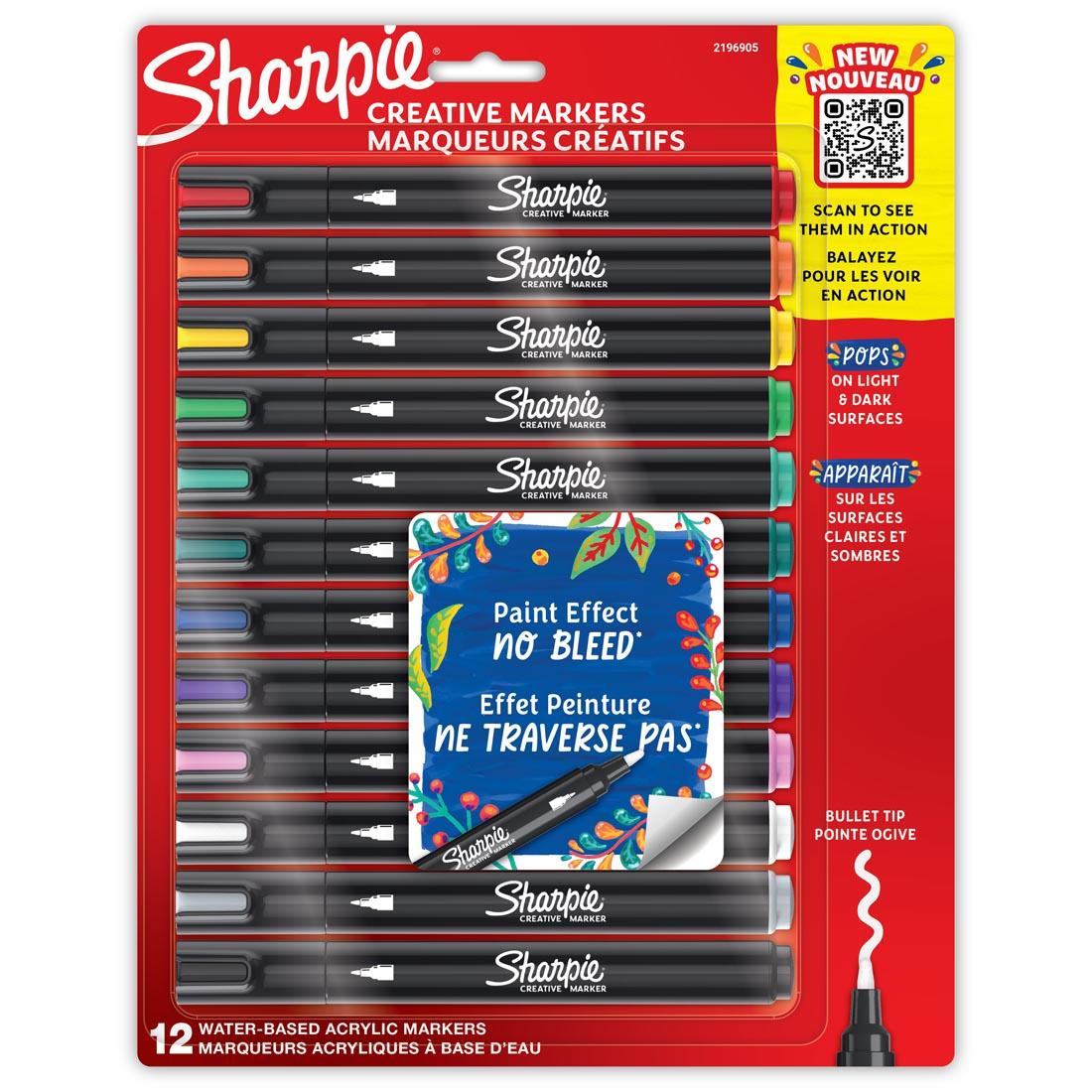 Sharpie Creative Bullet Tip Markers 12-Color Set in package