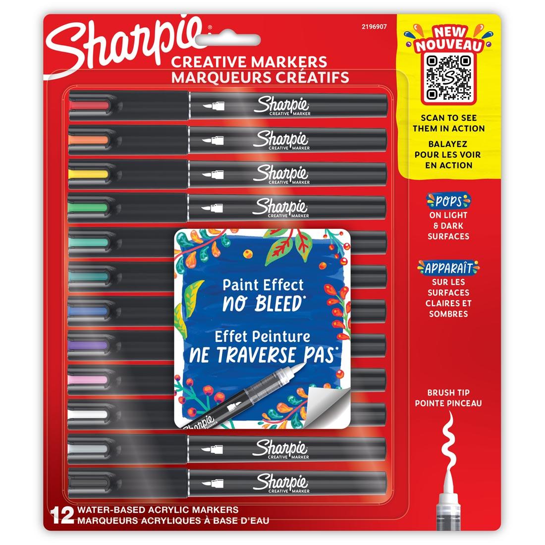 Sharpie Creative Brush Tip Markers 12-Color Set in package