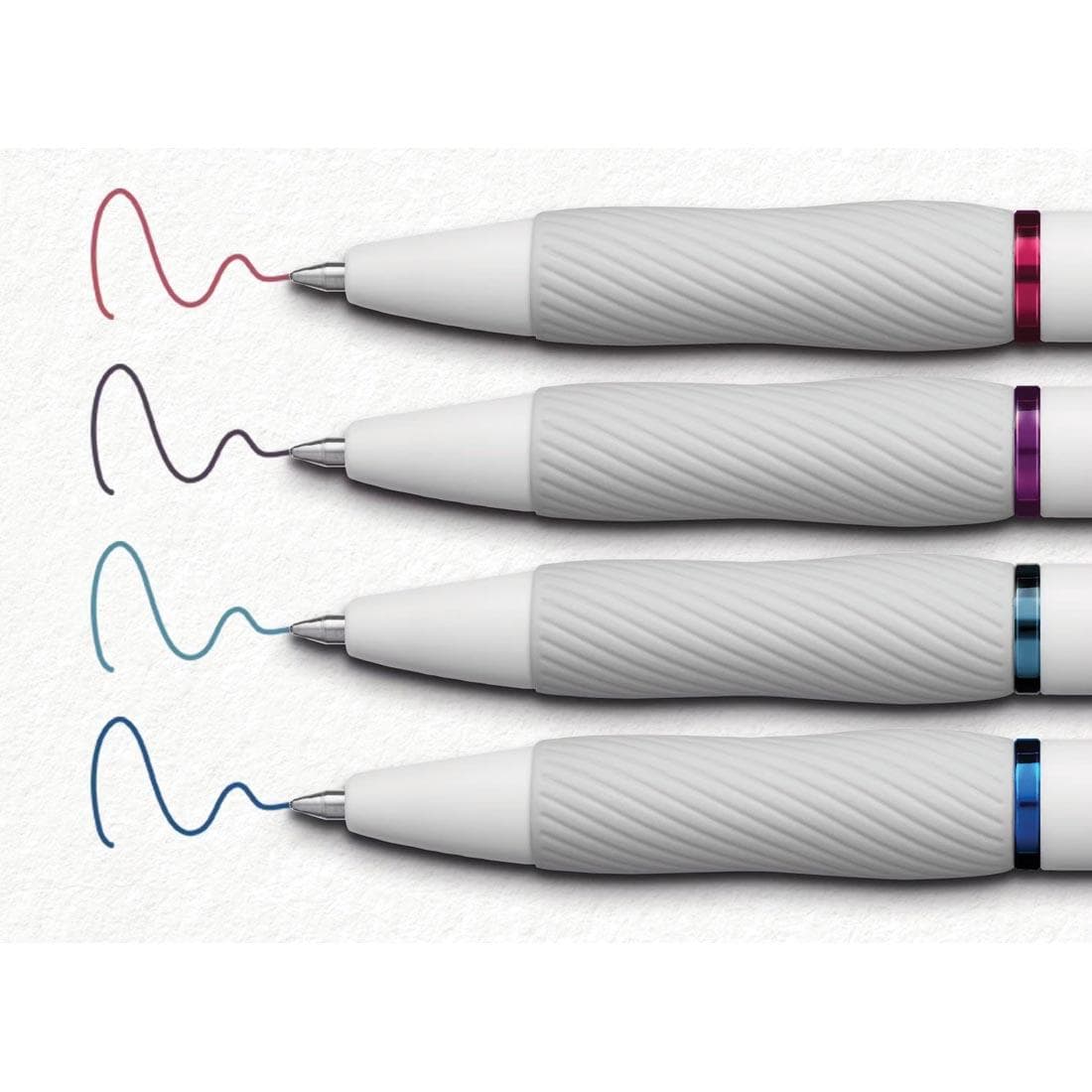 four pens and their ink from the Sharpie S-Gel Pen 4-Color Bold Jewel Set