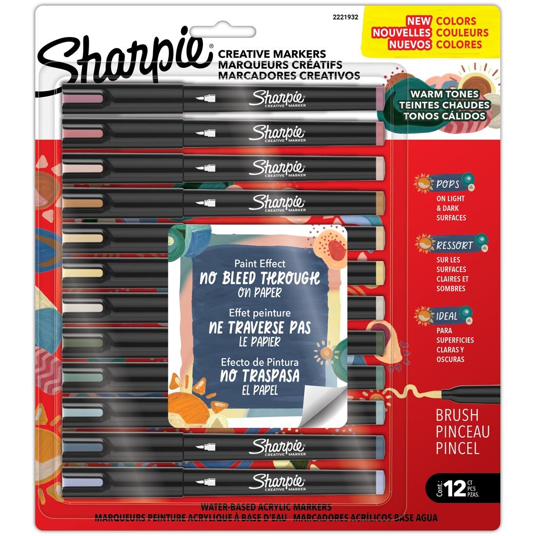 Sharpie Creative Brush Tip Markers 12-Color Warm Tones Set