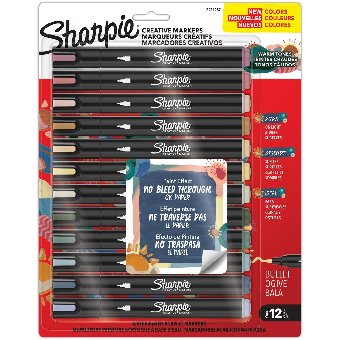 Sharpie Creative Bullet Tip Markers 12-Color Warm Tones Set
