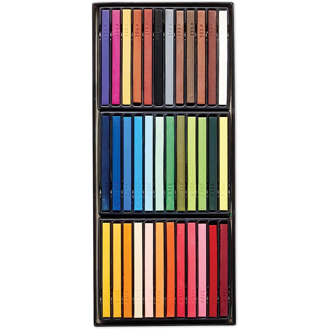 Box of Prismacolor Premier Nupastel Color Sticks 36-Color Set with the lid off