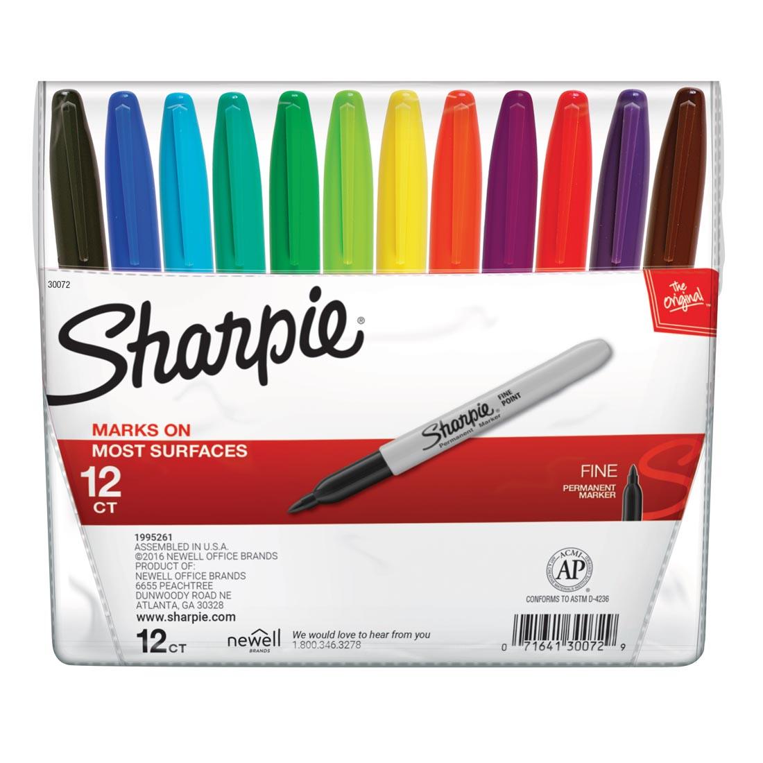 Sharpie Fine Point Permanent Markers 12-Color Set