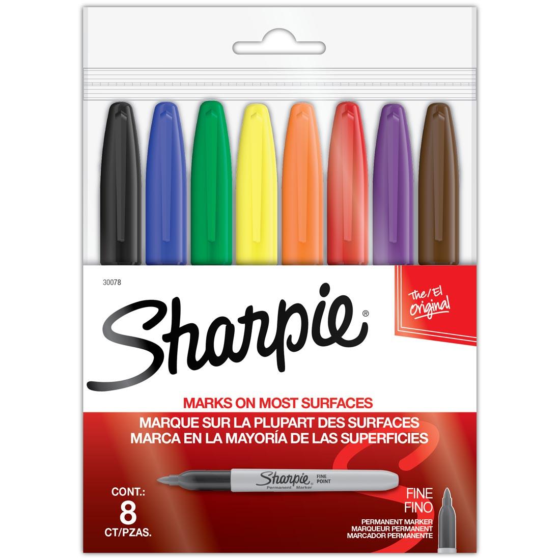 Sharpie Fine Point Permanent Markers 8-Color Set