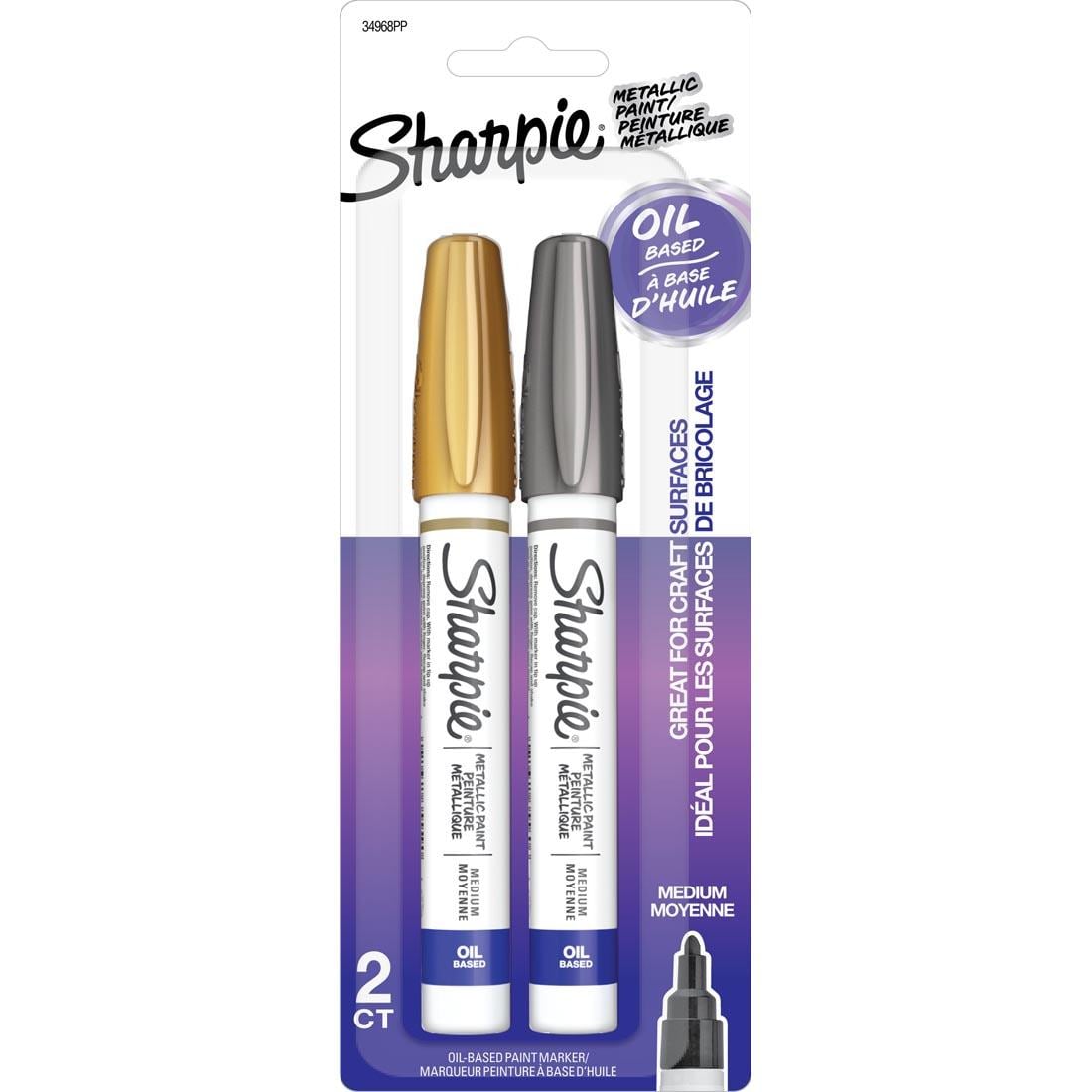 Metallic Silver and Gold Sharpie Medium Point Oil-Based Paint Markers