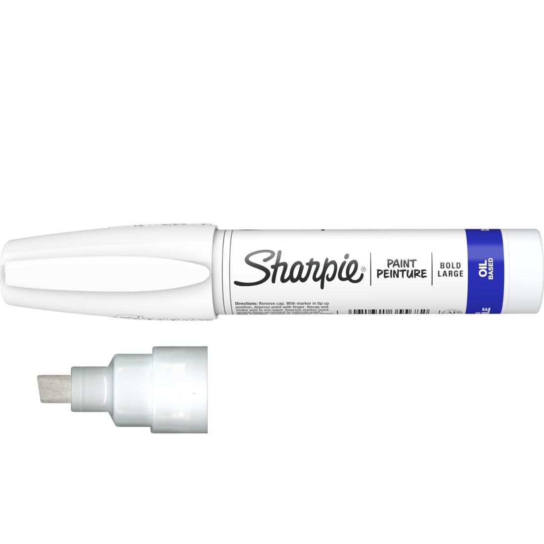 White Sharpie Oil-Based Bold Point Paint Marker with cap off