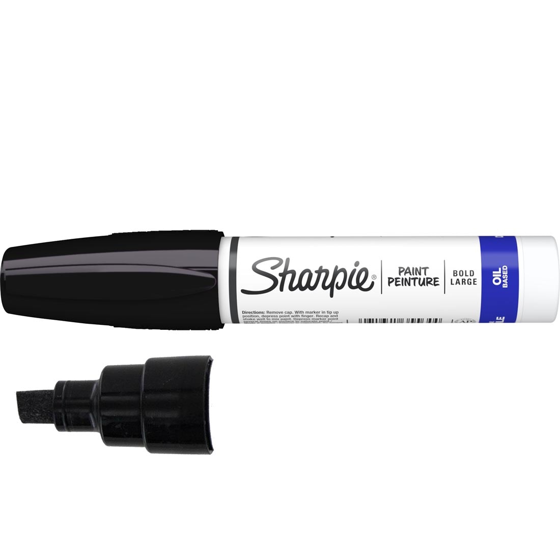 Black Sharpie Oil-Based Bold Point Paint Marker with cap off