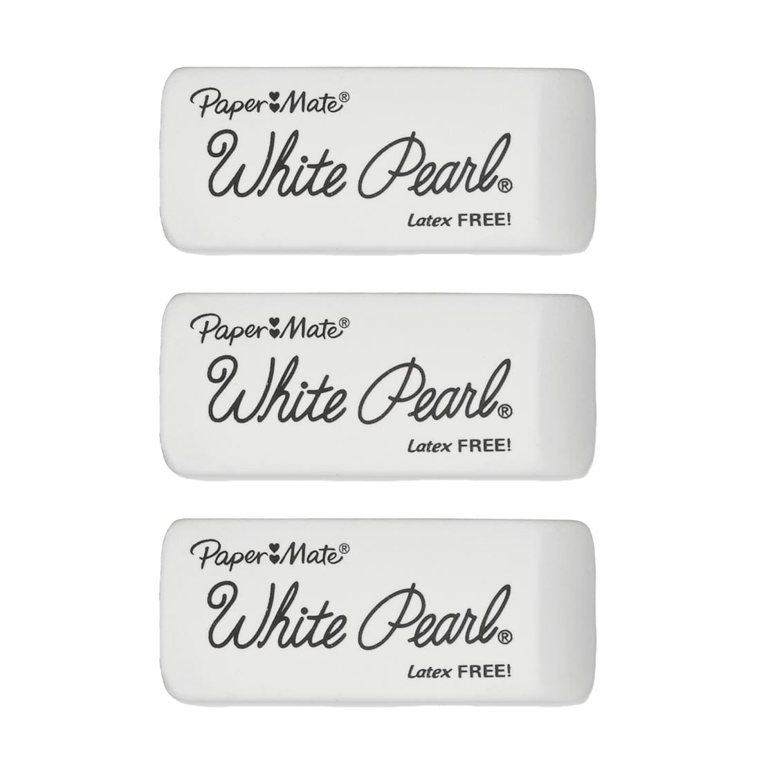 Paper Mate White Pearl Eraser, 3 each