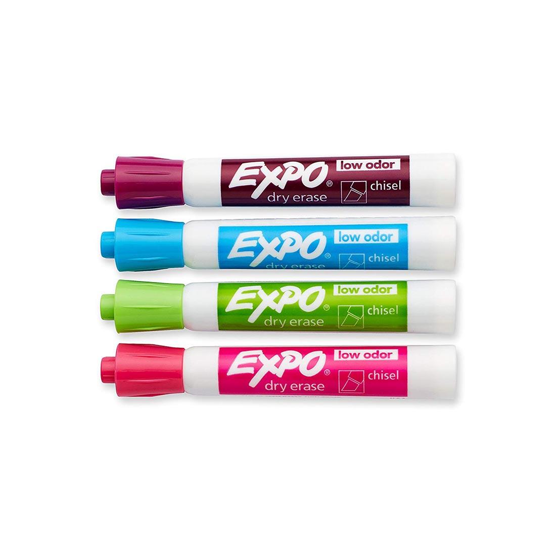 Expo Low Odor Chisel Tip Dry Erase Markers 4 Intense Colors Set