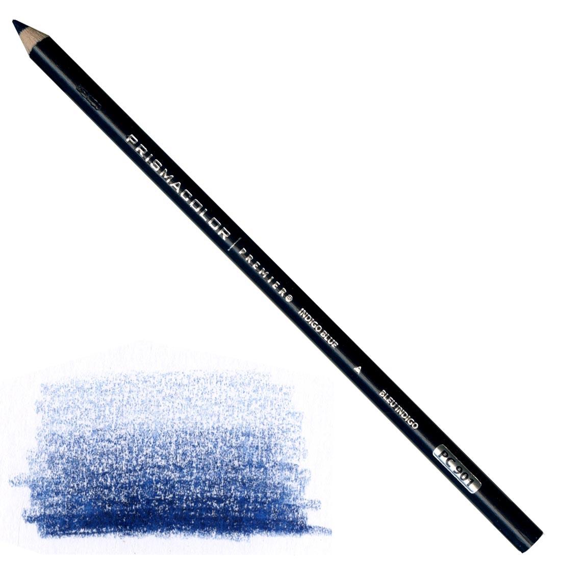 Indigo Blue Prismacolor Premier Colored Pencil with a sample colored swatch