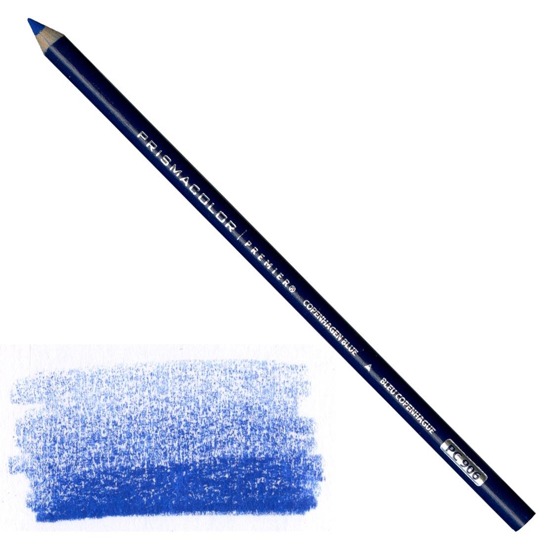 Copenhagen Blue Prismacolor Premier Colored Pencil with a sample colored swatch