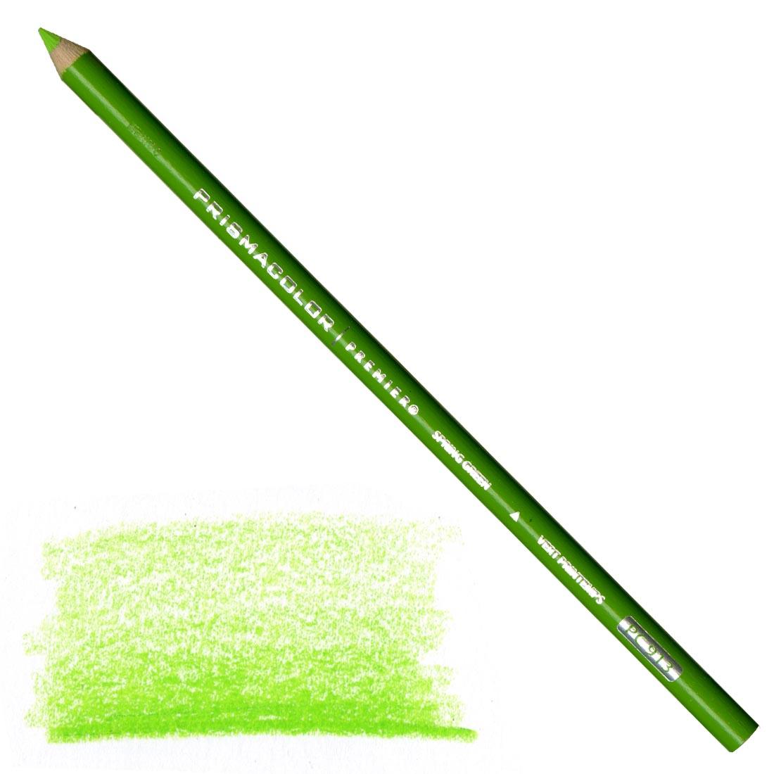 Spring Green Prismacolor Premier Colored Pencil with a sample colored swatch
