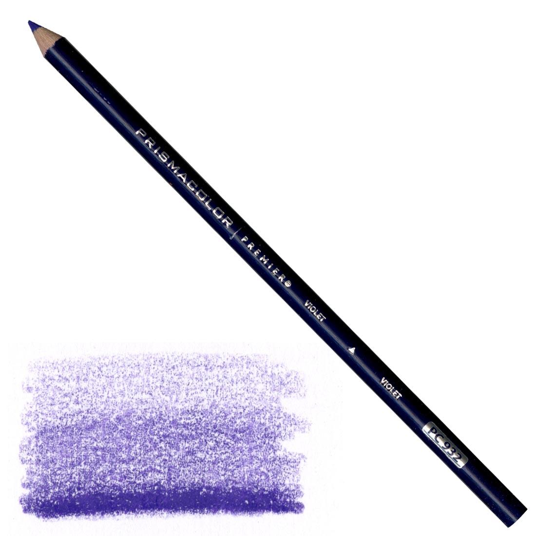 Violet Prismacolor Premier Colored Pencil with a sample colored swatch