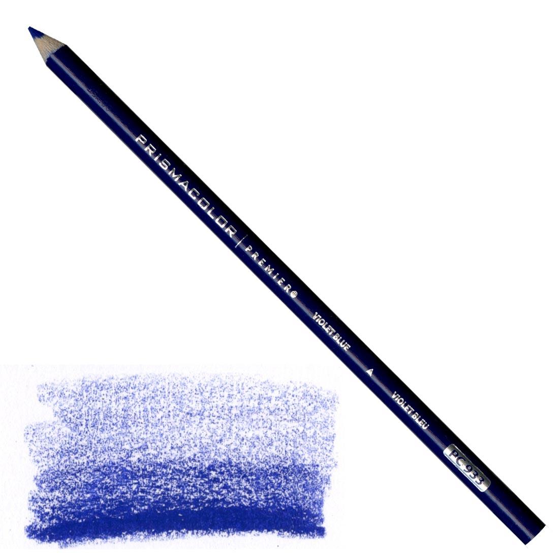 Violet Blue Prismacolor Premier Colored Pencil with a sample colored swatch