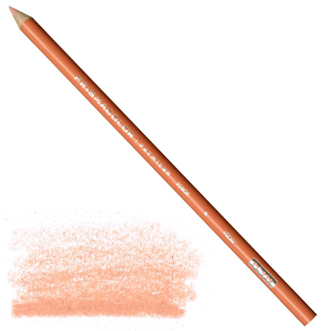 Peach Prismacolor Premier Colored Pencil with a sample colored swatch