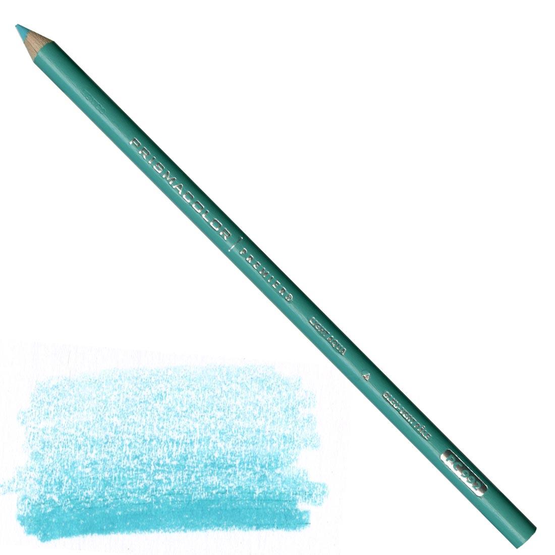 Light Aqua Prismacolor Premier Colored Pencil with a sample colored swatch