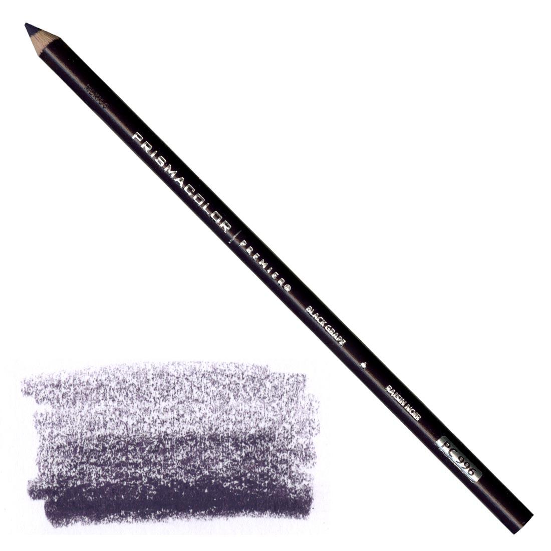 Black Grape Prismacolor Premier Colored Pencil with a sample colored swatch