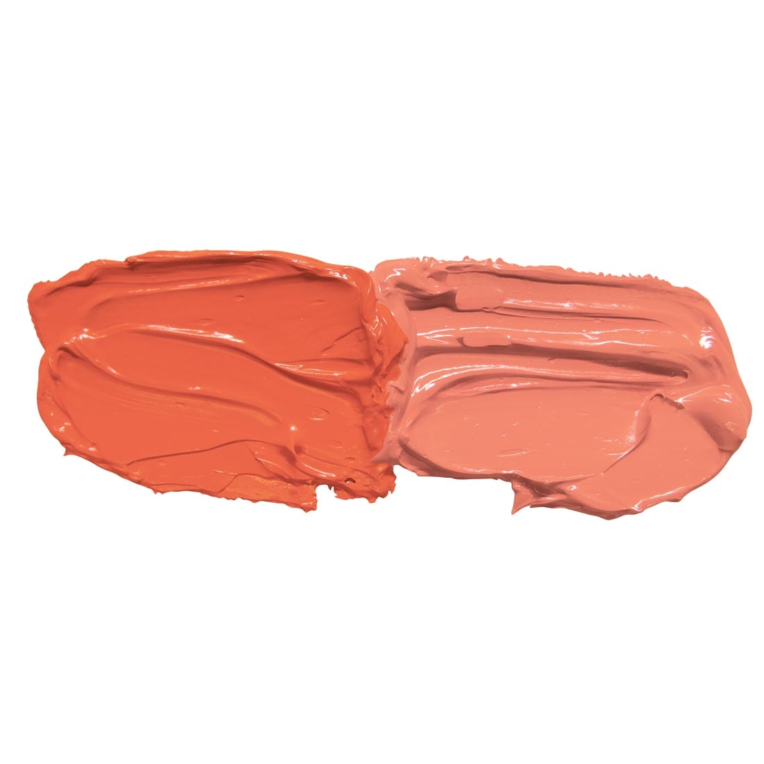 Cadmium Orange Grumbacher Pre-Tested Oil Paint samples; both full strength and mixed with white