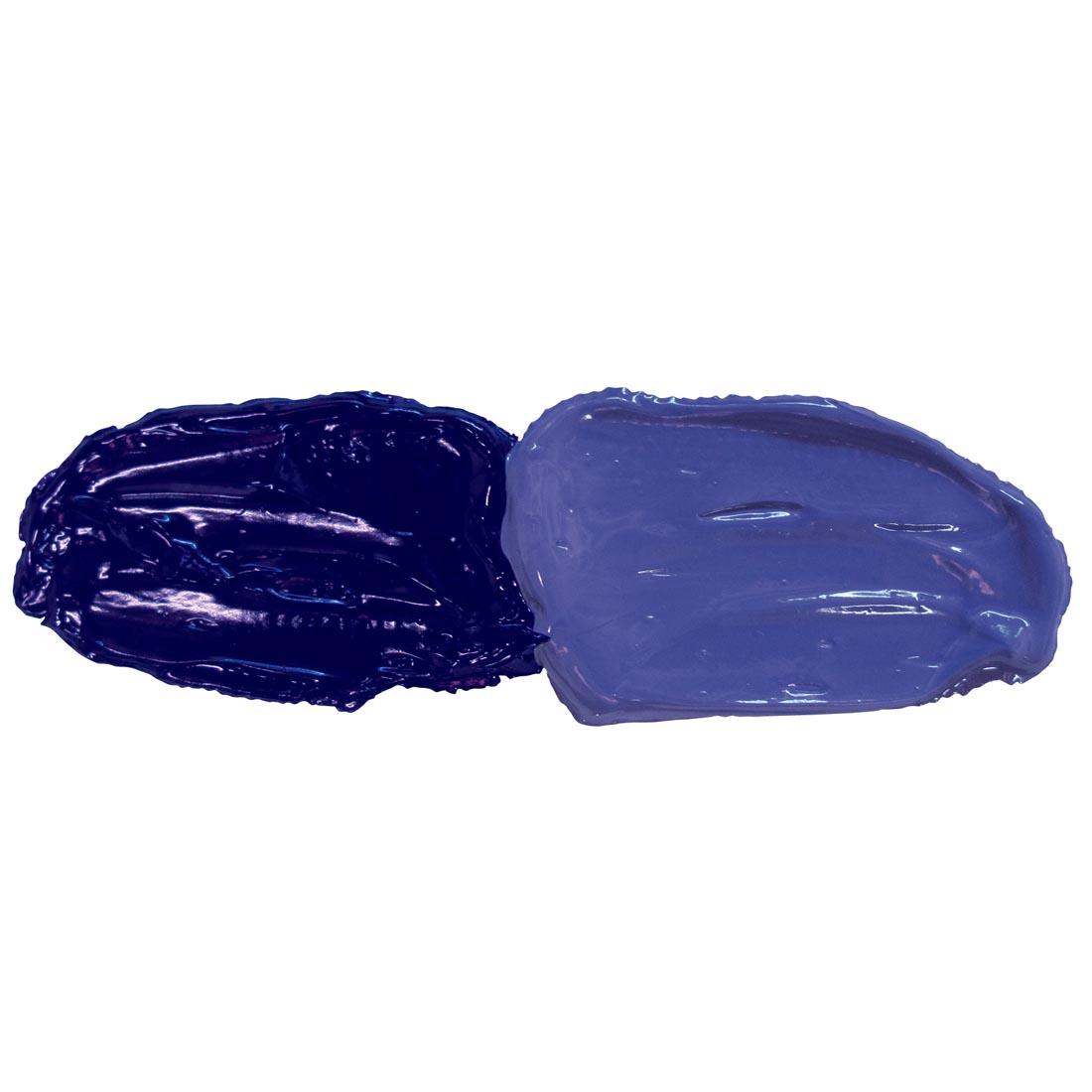 Dioxazine Purple Grumbacher Pre-Tested Oil Paint samples; both full strength and mixed with white
