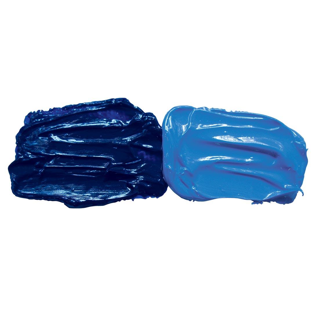 French Ultramarine Blue Grumbacher Pre-Tested Oil Paint samples; both full strength and mixed with white
