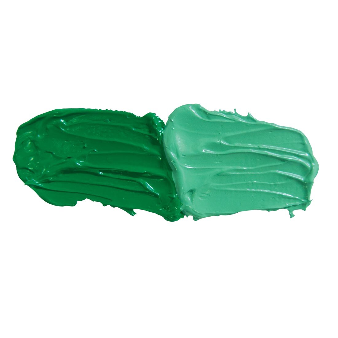 Permanent Green Light Grumbacher Pre-Tested Oil Paint samples; both full strength and mixed with white