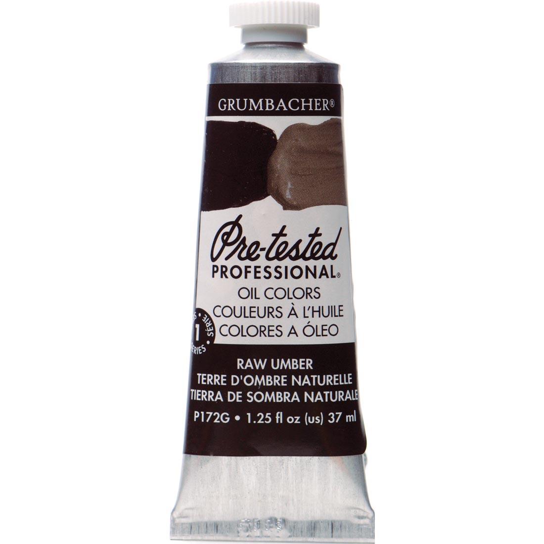 Tube of Raw Umber Grumbacher Pre-Tested Oil Paint