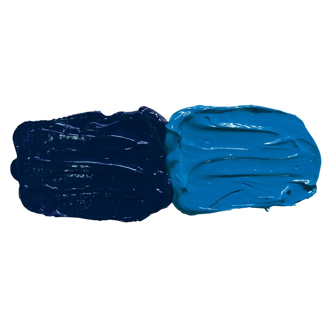 Thalo Blue Grumbacher Pre-Tested Oil Paint samples; both full strength and mixed with white