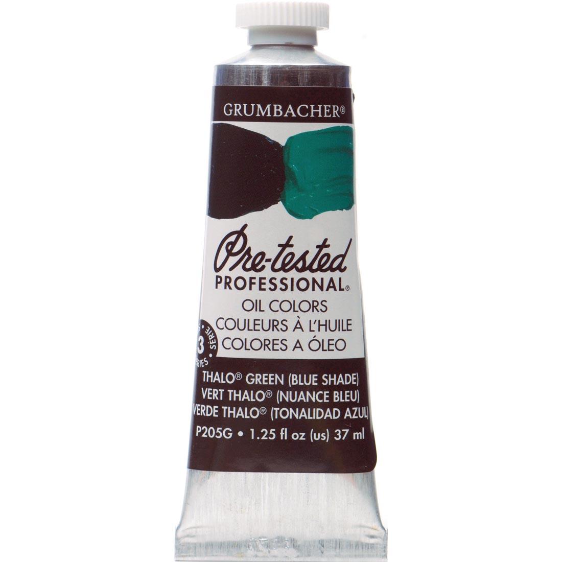 Tube of Thalo Green (Blue Shade) Grumbacher Pre-Tested Oil Paint